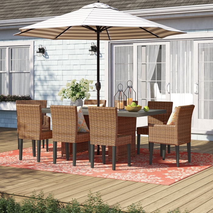 Sol 72 Outdoor™ Waterbury Rectangular 8 Person 80'' Long Dining Set